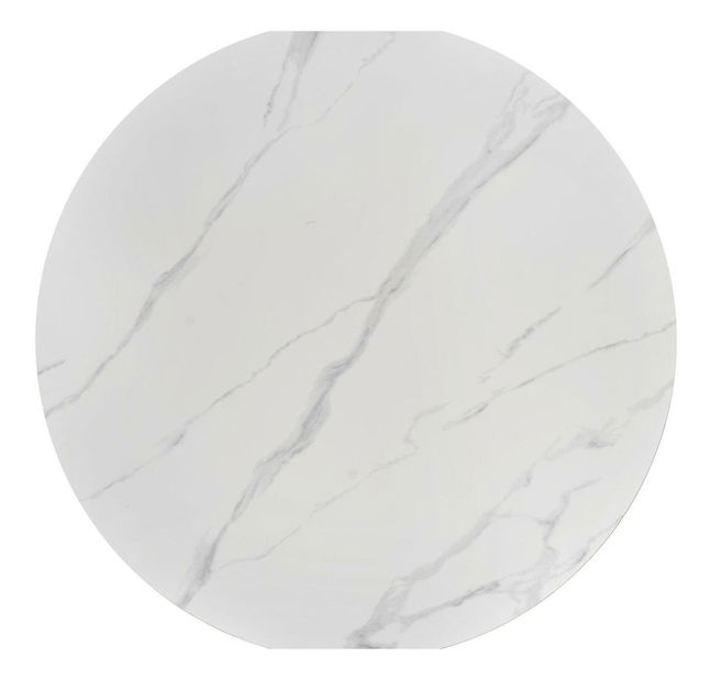 Jídelní stůl Regino (bílý mramor + stříbrná) (pro 4 osoby)