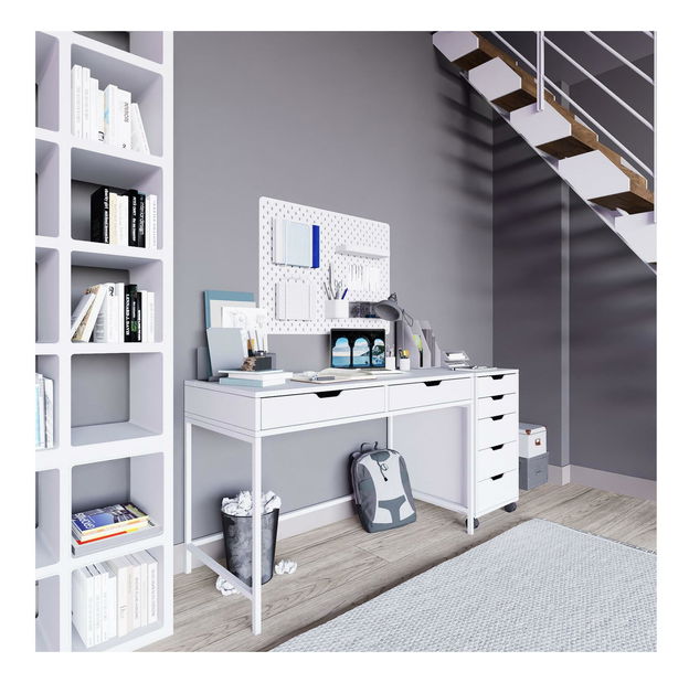 Psací stůl Durun Set (bílá)