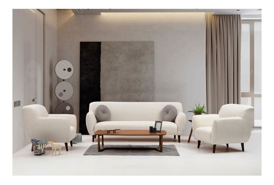 Pohovka trojsedačka Ennesota (béžová + černá)