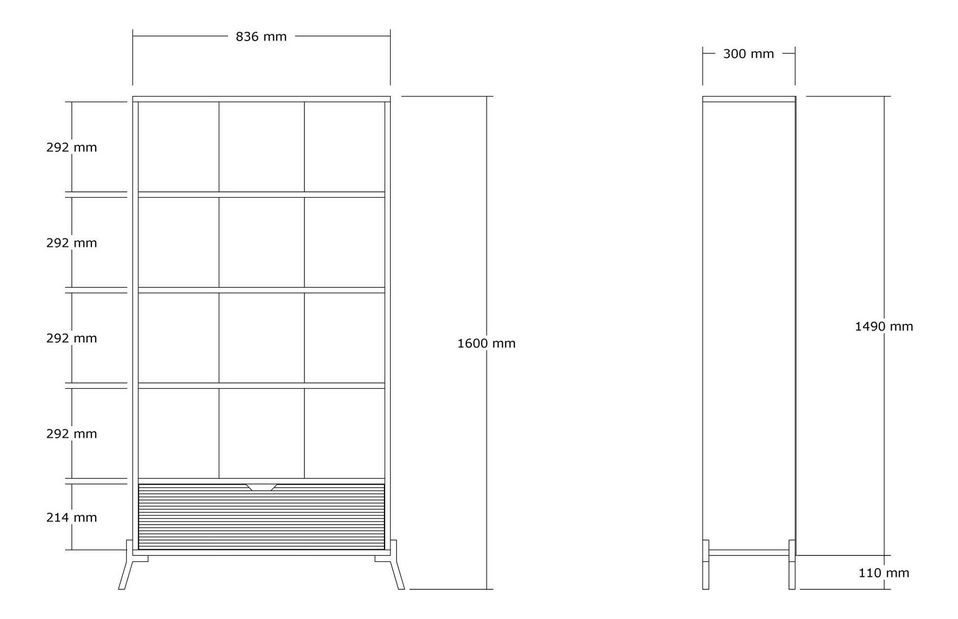 Regál Duseso (dub safírový + antracit)