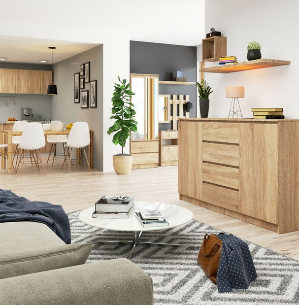 Komoda Kurtinaitis 2D 4SZ (dub sonoma)