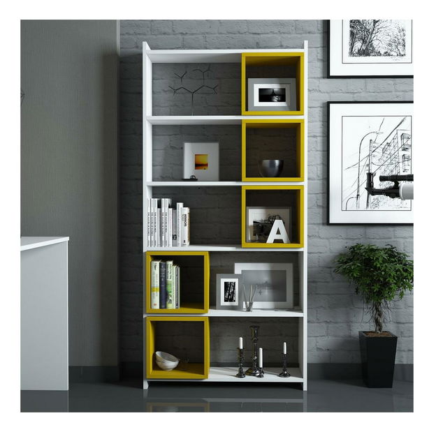 Regál Blanchet (bílá + žlutá)