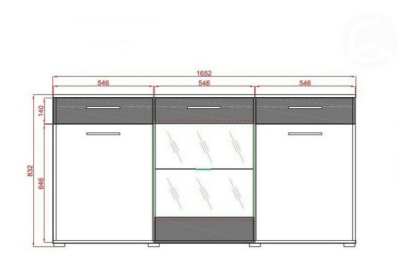 Vitrína Tahiti (bílá)