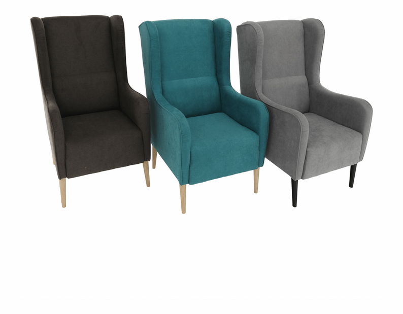 Křeslo ušák Brius (šedá)