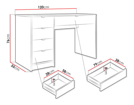 Toaletní stolek Rozoma (černý molet + zlatá)