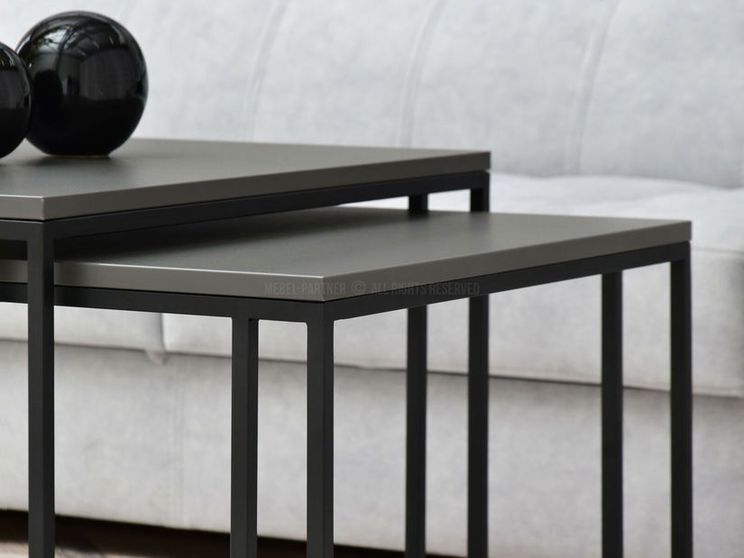 Set 2 konferenčních stolků Destapamos (grafitová + černá)