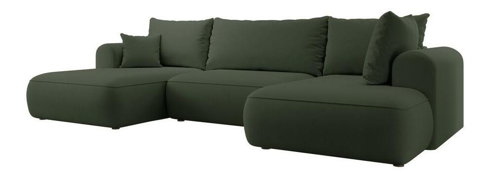 Rohová sedací souprava ve tvaru U Olivo U (P) (zelená + černá)