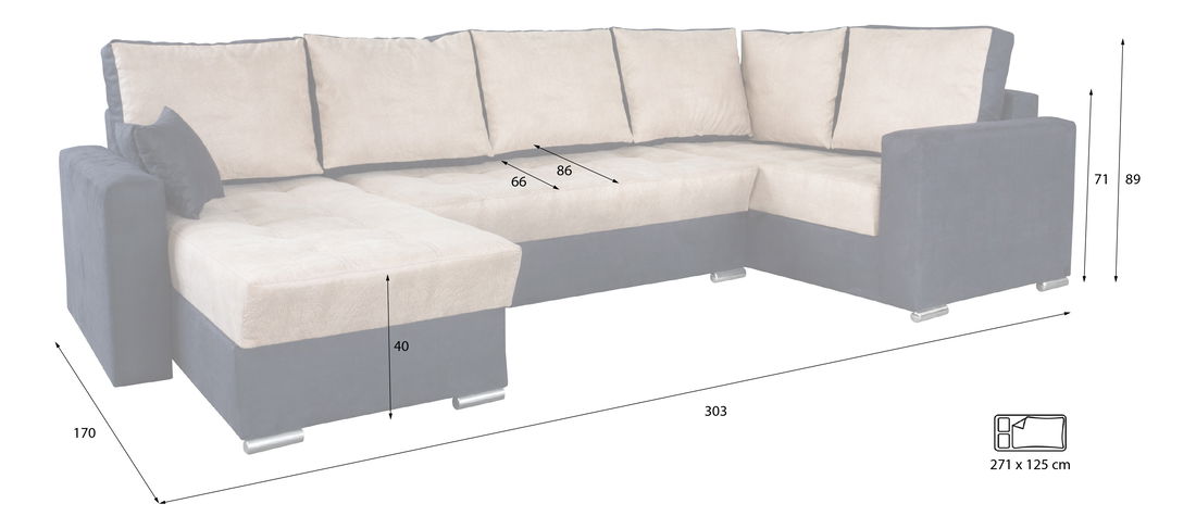 Rohová sedací souprava U Lambert (hnědá + tmavě hnědá) (L)