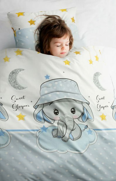 Ložní prádlo 100x135 cm Kido 11 (komplet s povlakem na polštář 40x50 cm) (bílé)