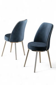 Set 2 ks. jídelních židlí Pufenda (antracit + chromová)