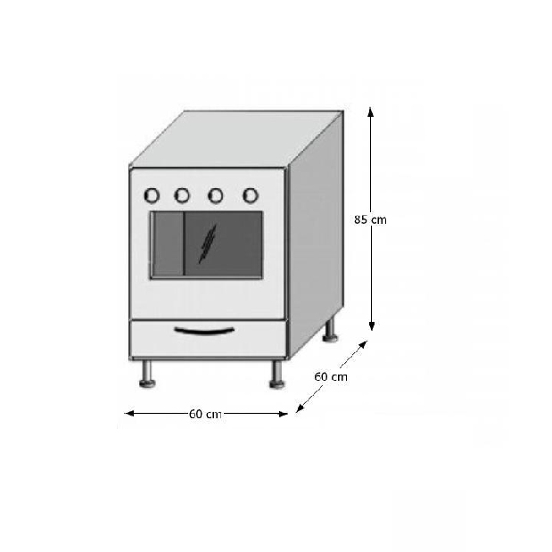 Spodní kuchyňská skříňka na zabudování trouby Igo New ZK-60