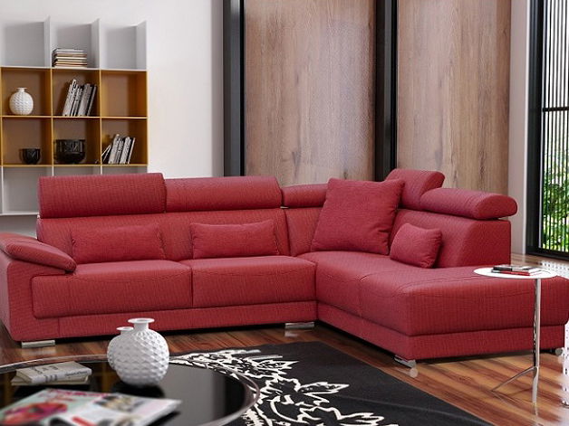 Rohová sedací souprava Caila (vínová) (P)