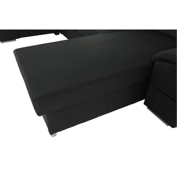 Rohová sedací souprava ve tvaru U Seglaria (tmavě šedá) (P)