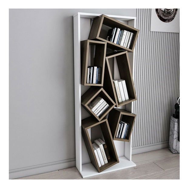 Regál Cormanolla (bílá + ořech)