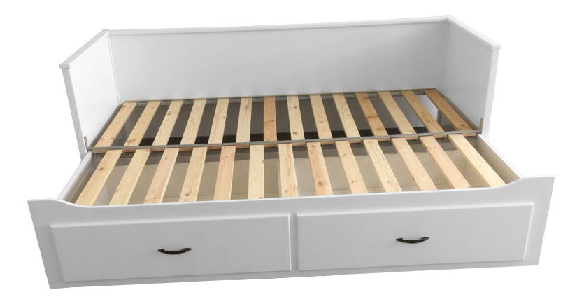 Rozkládací postel 80 cm Daybed Comfort (s roštem a úl. Prostorem) (bíla)