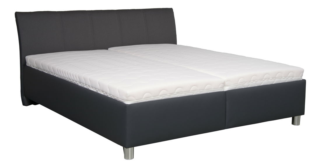 Manželská postel 180 cm Blanář Columbia (tmavošedá) (s roštem a matrací IVANA)