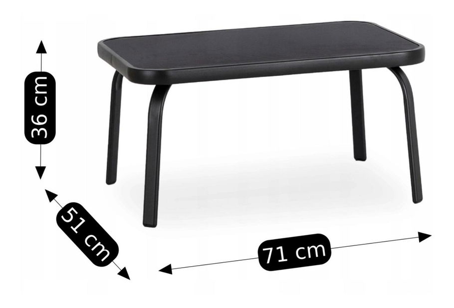 Zahradní set Magro (černá) (pro 4 osoby)