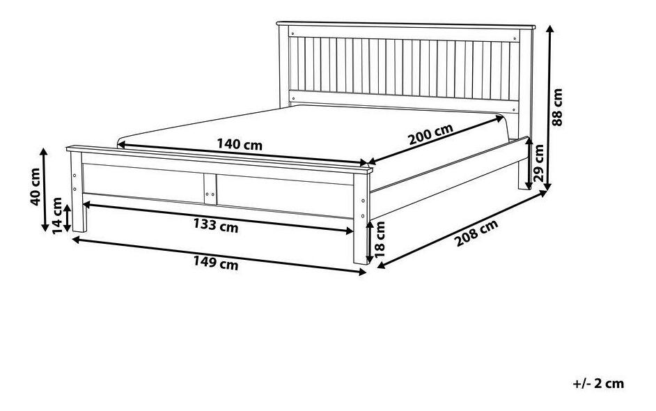 Manželská postel 140 cm Maye (šedá)