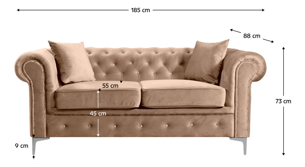 Luxusní rozkládací 2-sed Rikaro (velvet 28) 