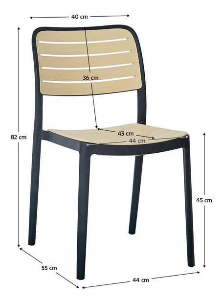 Zahradní židle Kartos 1 (černá + béžová)