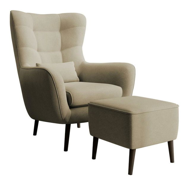 Křeslo s podnožkou Veneza VZ2 (béžová + černá)