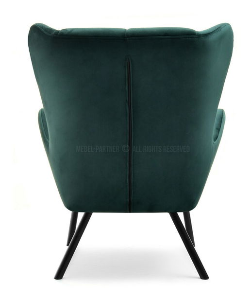 Designové křeslo Norweien (zelená + zlatá)