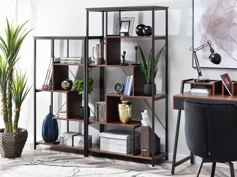 Regál Harp Ab (ořech + černá)