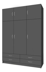 Šatní skříň Granulados (grafit)