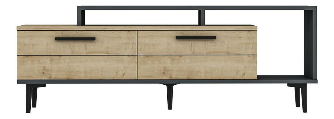 TV stolek/skříňka Kiniva (dub safírový + antracit)