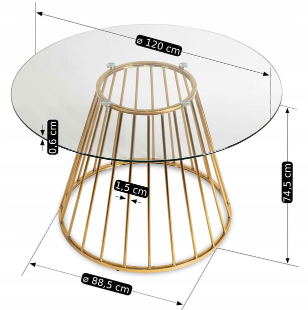 Jídelní stůl Ofendido (zlatá) (pro 4 osoby)