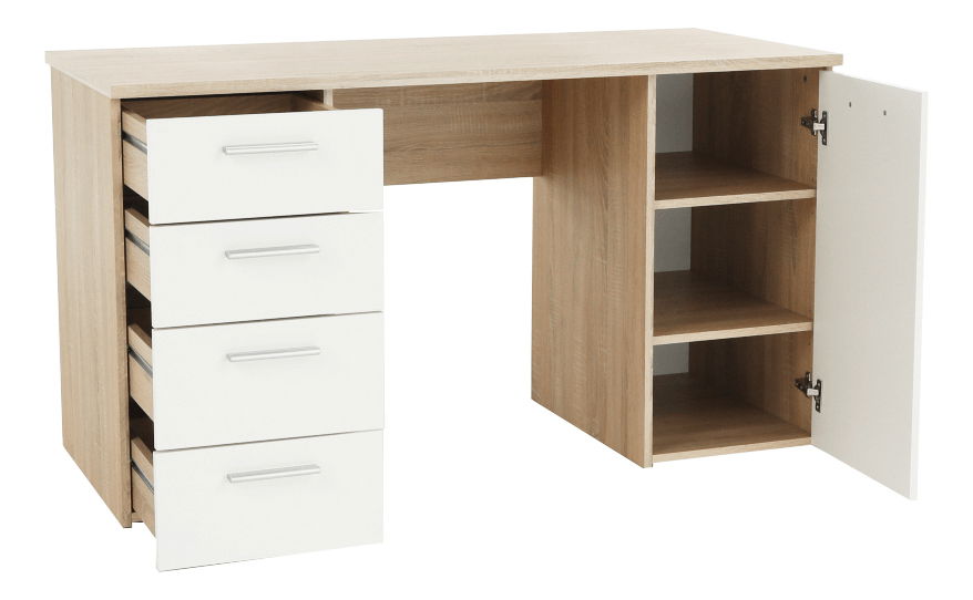 PC stolek Talur (dub sonoma + bílá)