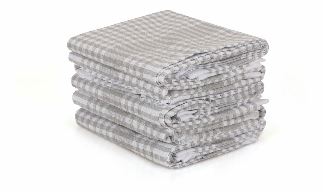 Sada utěrek (10 ks.) Klarisa (šedá + bílá)