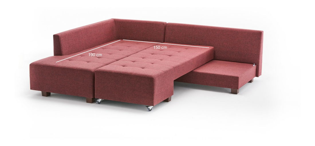 Rohová sedací souprava Madagascar (L) (Červená)