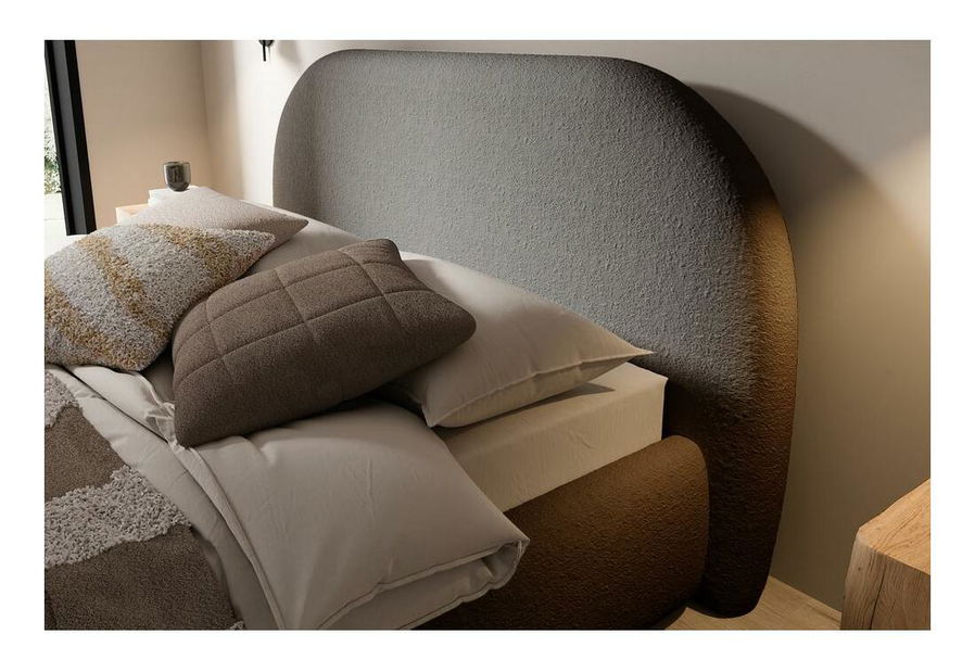 Manželská postel 180 cm Olivo P (s roštem) (s úl. prostorem) (tmavě šedá + černá)