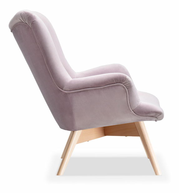 Relaxační křeslo Florentino (světlofialová + buk)