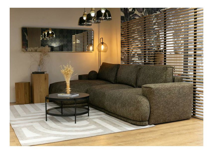 Rohová sedací souprava Dita (L) (olivová + černá)