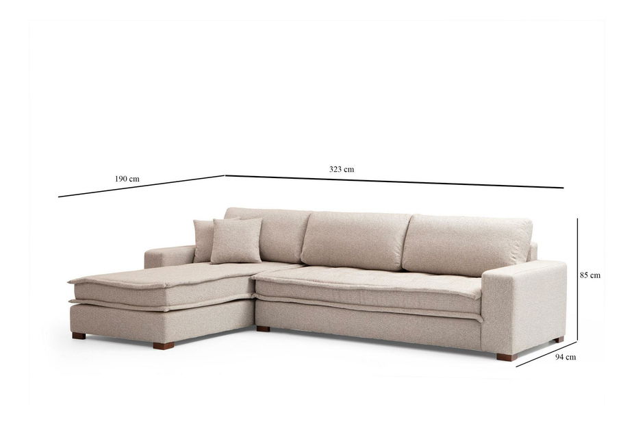 Rohová sedačka Lenusena (L) (pískově béžová)