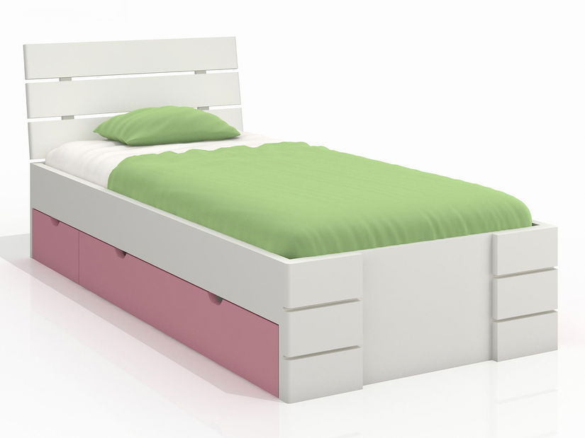 Jednolůžková postel 90 cm Naturlig Kids Lorenskog High Drawers (borovice) (s roštem)