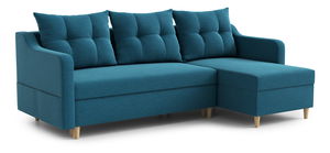 Rohová sedací souprava Lou (P) (tyrkysová)