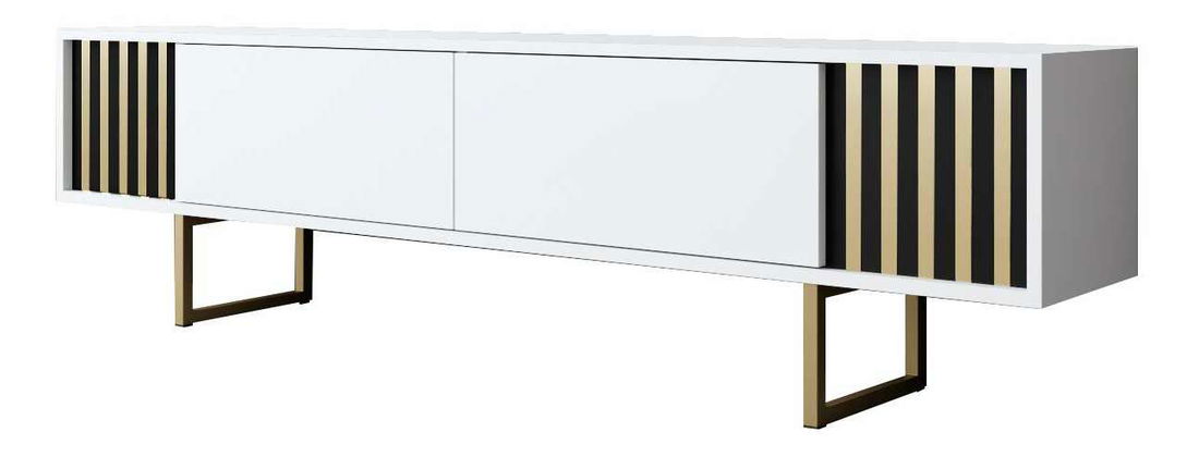 TV stolek/skříňka Goldise (bílá + zlatá)