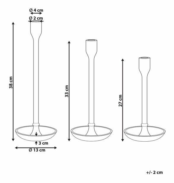 Sada 3 svícníků LIWI (zlatá)