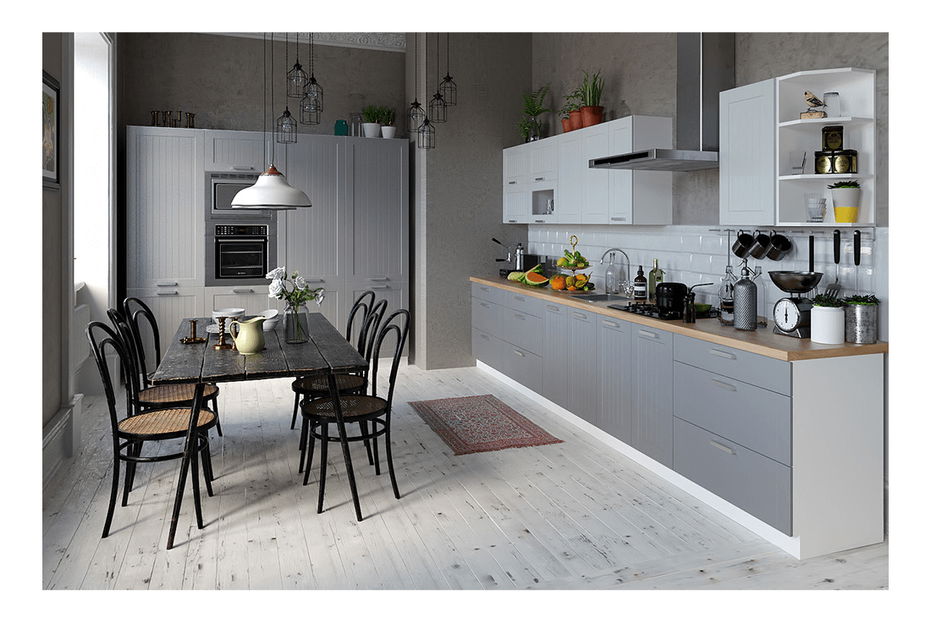 Dolní kuchyňská skříňka Janne Typ 52 (světle šedá + bílá)