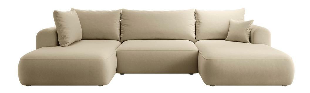 Rohová sedací souprava ve tvaru U Olivo U (L) (béžová střední + černá)