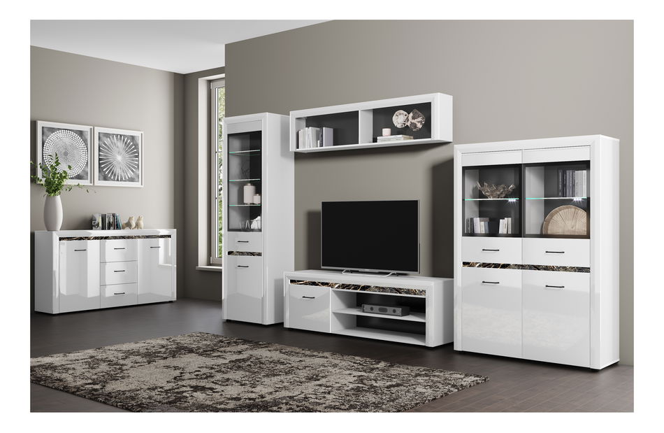 Regál Wanetta (bílá lesklá)