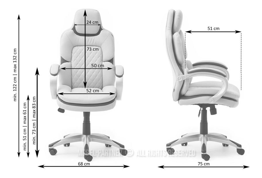 Kancelářské křeslo Abelendes (hnědá + šedá)