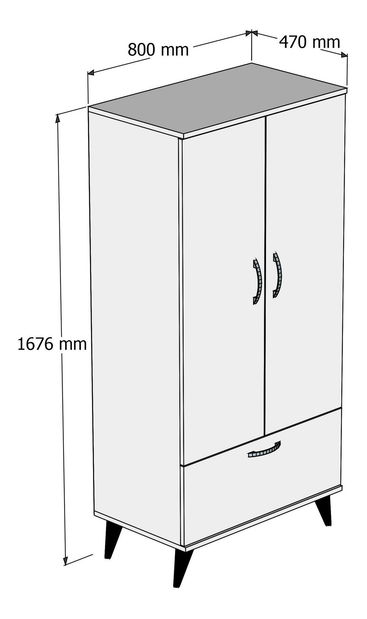 Šatní skříň Lelovu 2 (bílá + borovice atlantická)