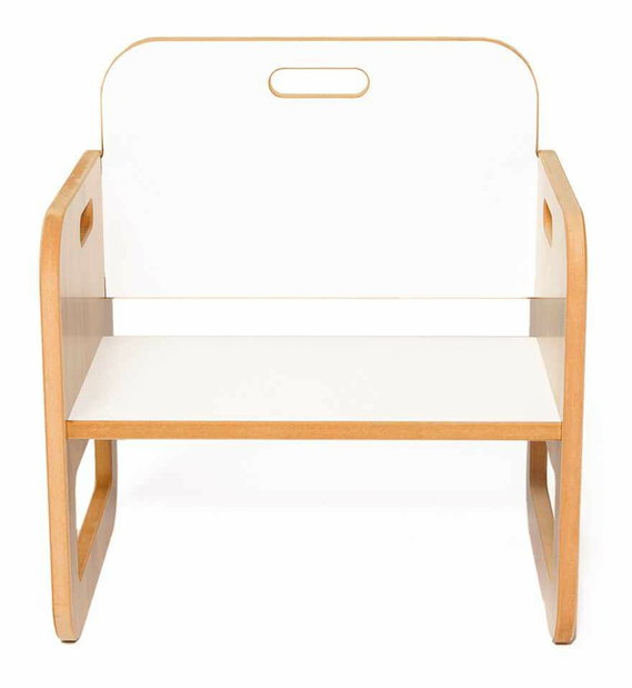  Set dětský stolek a židle Spaxie 2 (bílá + naturální)
