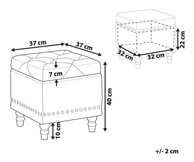 Taburetka LARIO (tmavě modrá) (s úl. prostorem)