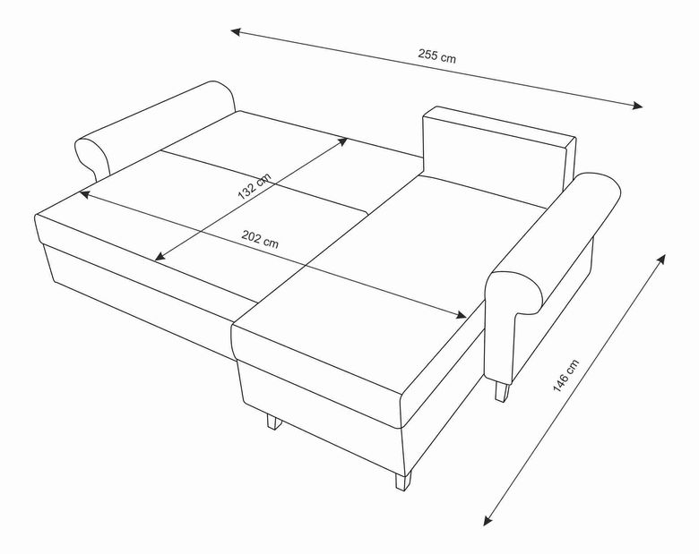 Rohová sedací souprava Ostrol (grafit) (P)