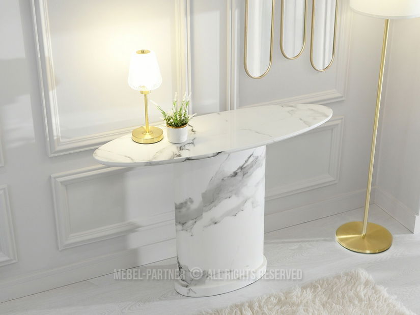 Konzolový stolek Belka Kons (bílý mramor)
